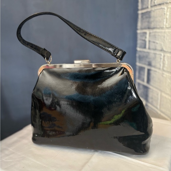 Sourpuss Black Patent Leather Handbag - Picture 2 of 2